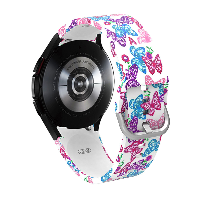 40/44MM Silicone Print Band Strap For Samsung Galaxy Watch 4/4 Classic 5/5 Pro