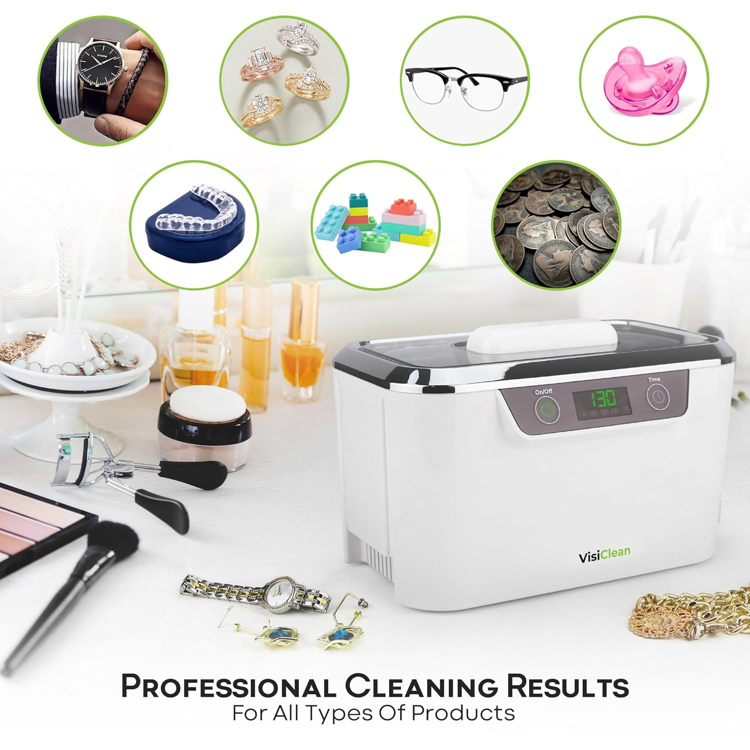 Ultrasonic Cleaner, Professional Ultrasonic Jewelry Cleaner for Diamond Ring, Si
