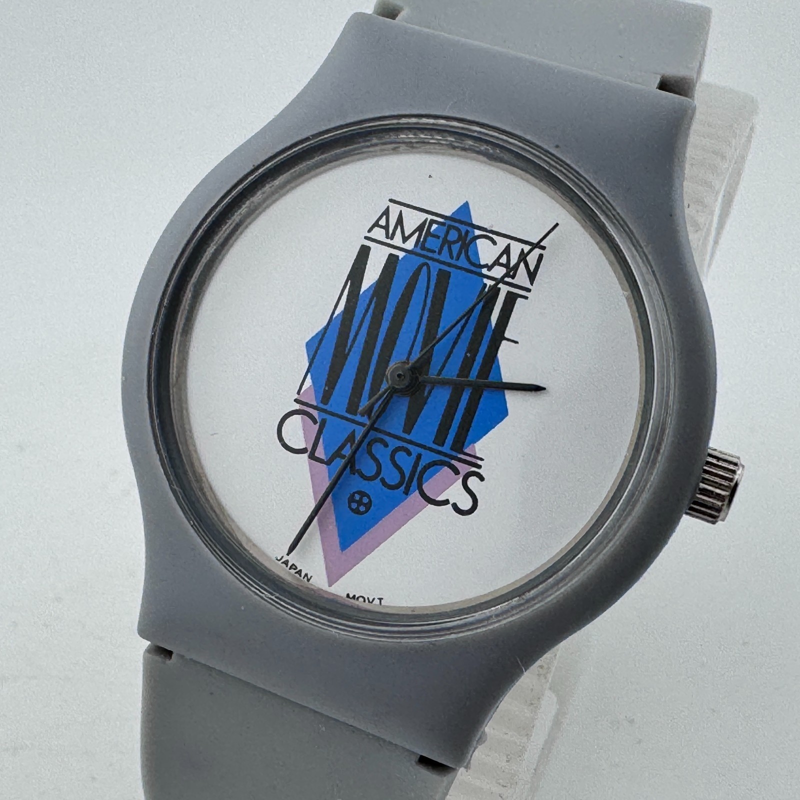American Movie Channel Quartz Watch Unisex Gray Plastic Japan Analog New Battery