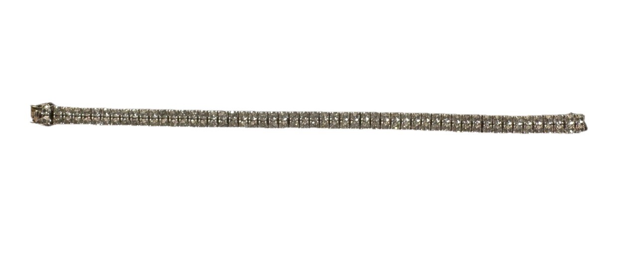 Genuine 24.00CTW ROUND WHITE ZIRCON STERLING SILVER DOUBLE Row TENNIS BRACELET