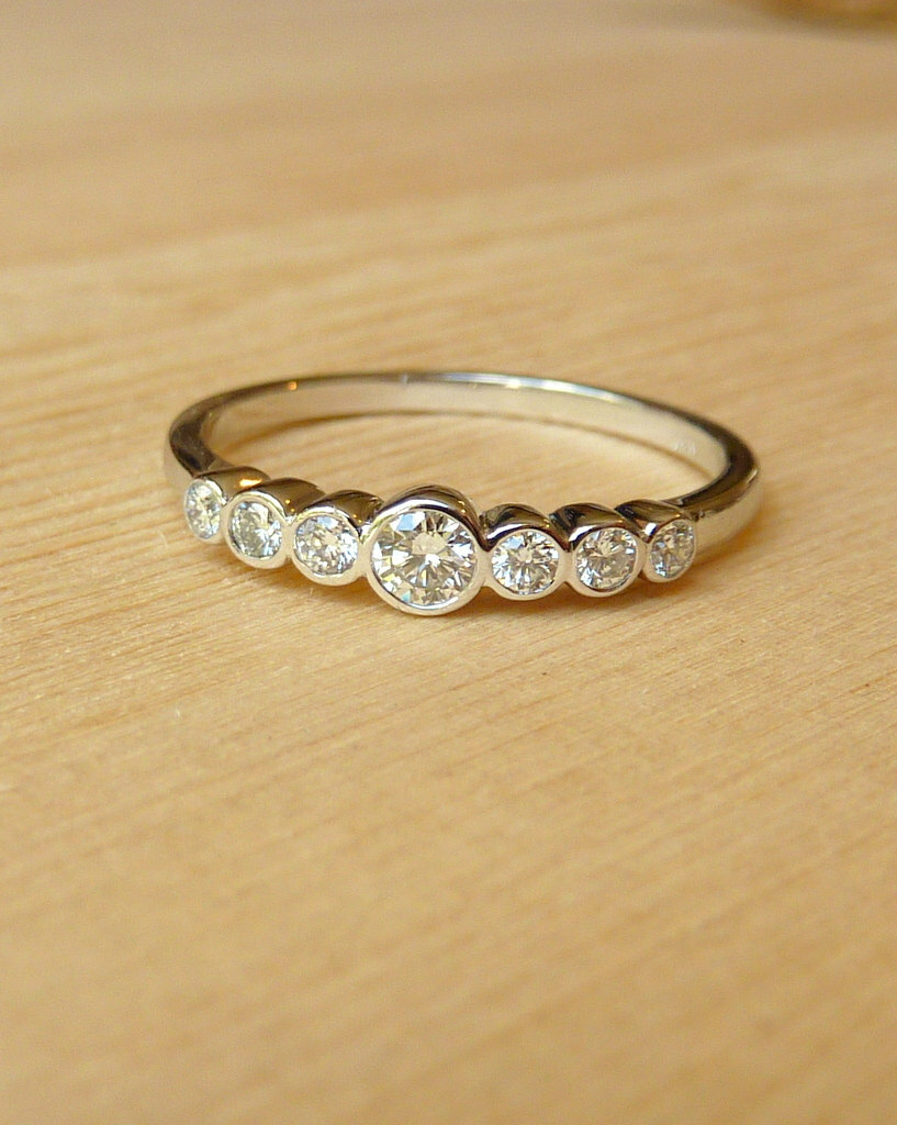 0.70 CT White Round CZ Seven Stone Engagement Ring In 925 Sterling Silver
