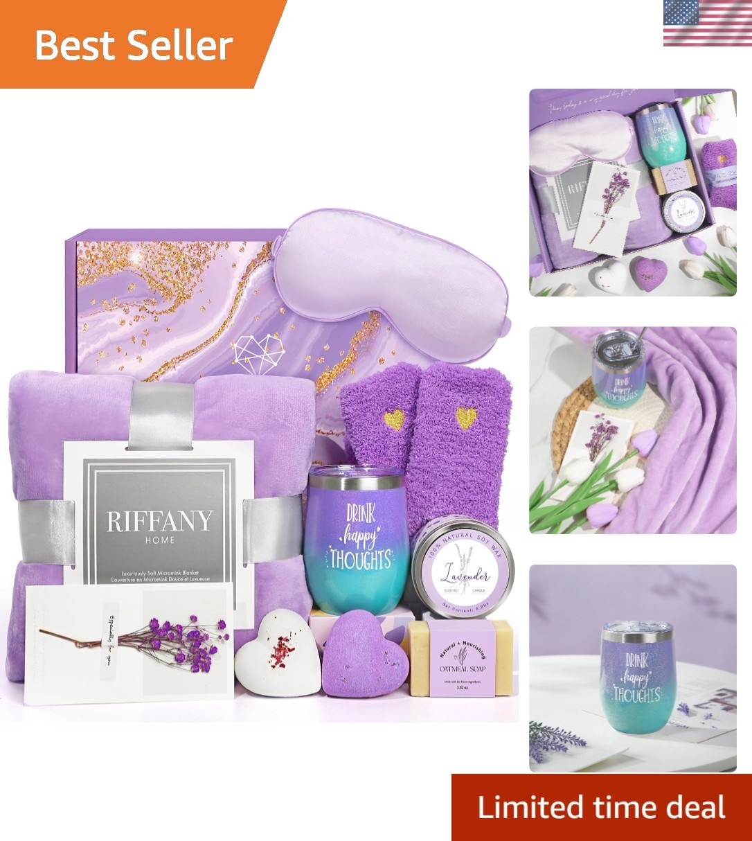 Luxury Flannel Blanket and Lavender Spa Basket: Enchanting Gift Experience