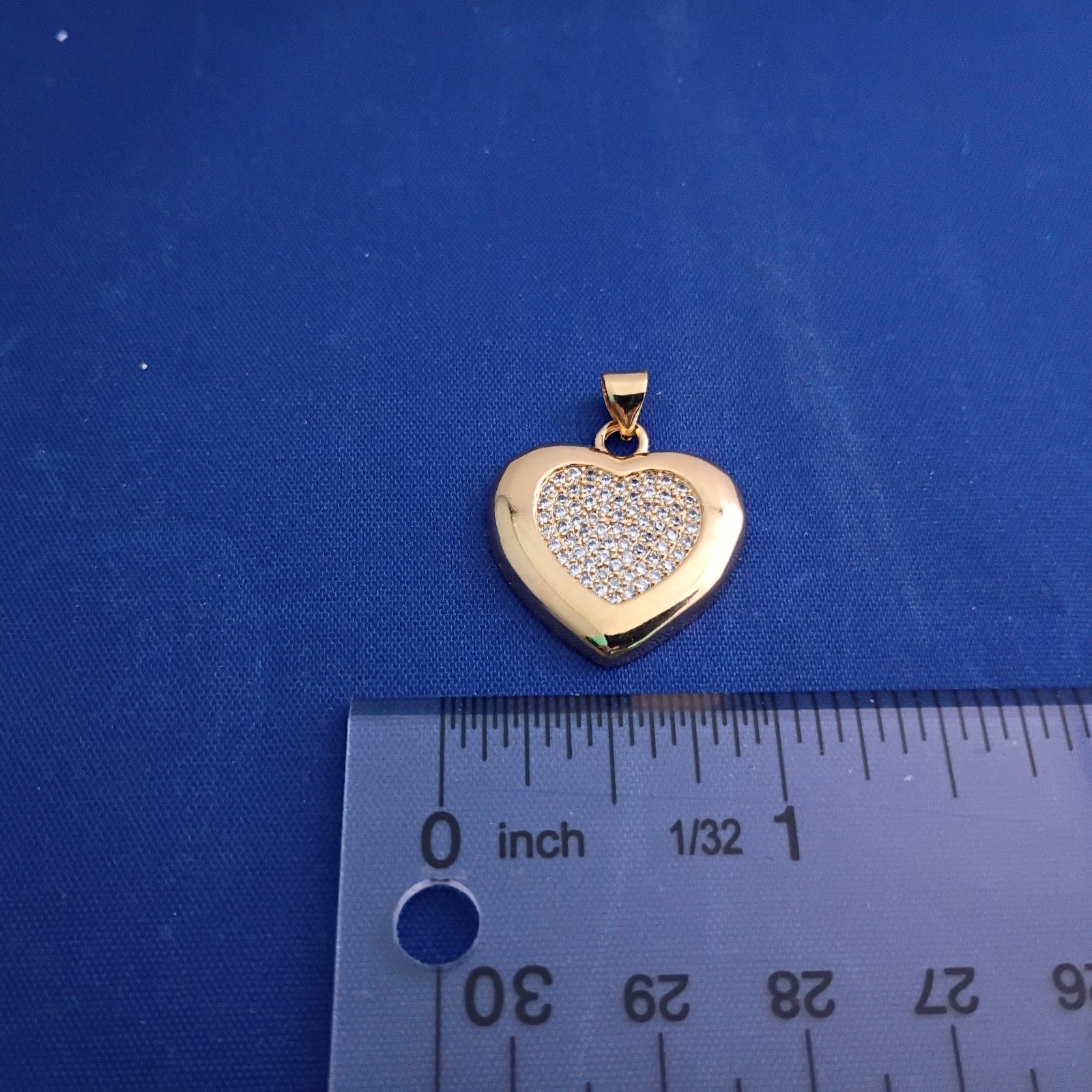 Gold Plated Heart Pendant with multiple simulated diamond CZ’s 24k GP