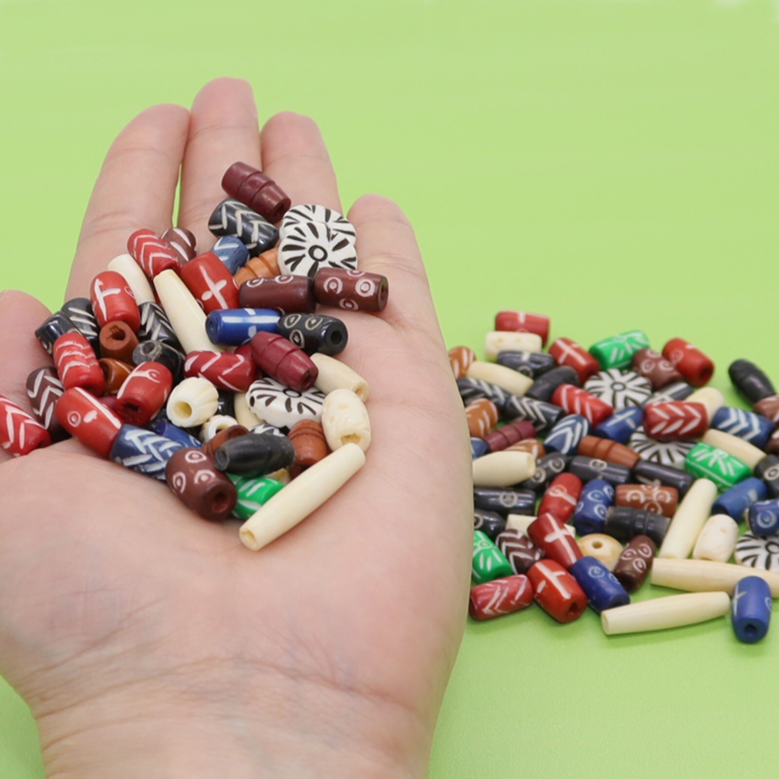 Fun-Weevz 120 PCS Assorted Bone Beads for Jewelry Making Adults