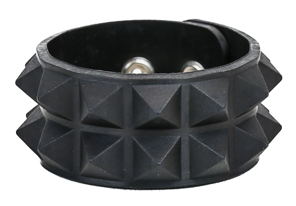 Studded Rubber Silicone Pyramid Gothic Bracelet Punk Goth Thrash Rockabilly