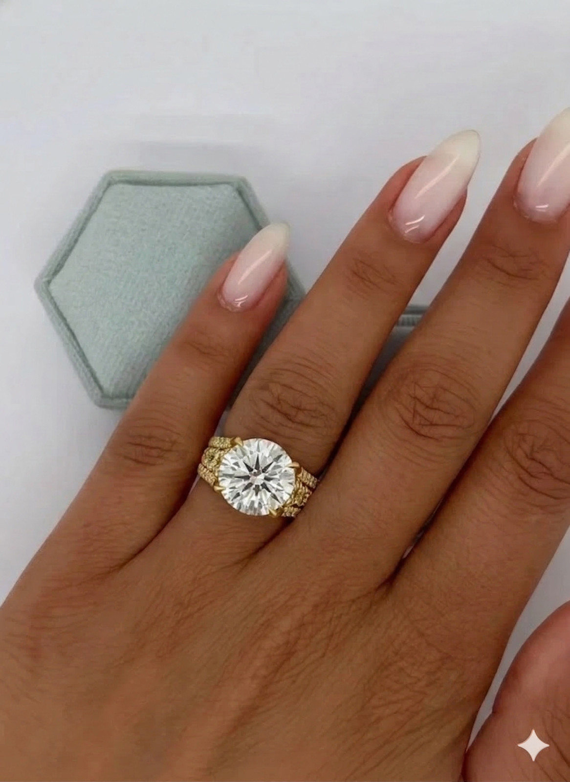 6.50 Ct Diamond Ring Round Cut 14k Yellow Gold Lab Grown IGI Certified VVS E F