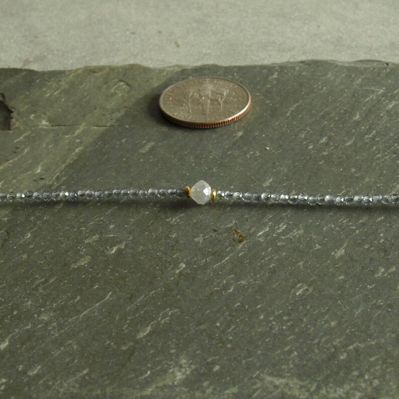 2-3MM Blue Labradorite Faceted Round Gemstone Tiny Beads Handmade Bracelet 6-8”