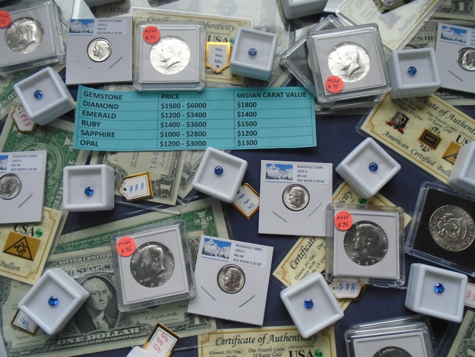 Estate lot Sale US Coins ~ SILVER~GOLD, COINS,SAPPHIRES- 5 PC. LOTS-INVEST NOW