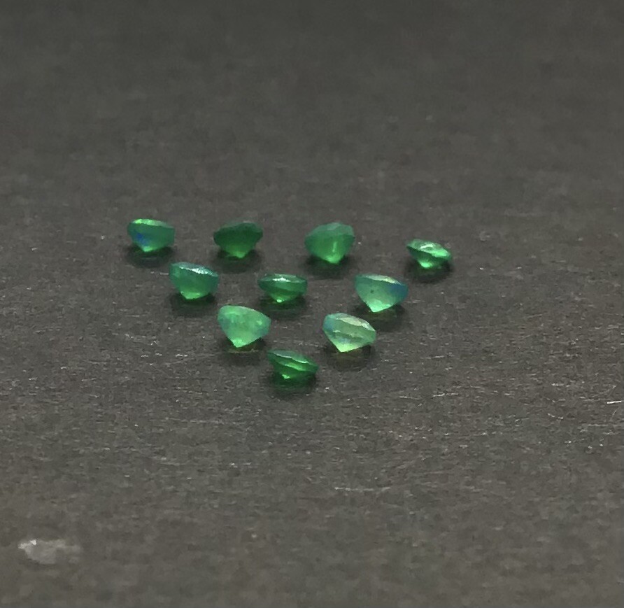 Ethiopian Opal Round Green Calibrated Treated Natural Gemstone for Ring Pendent
