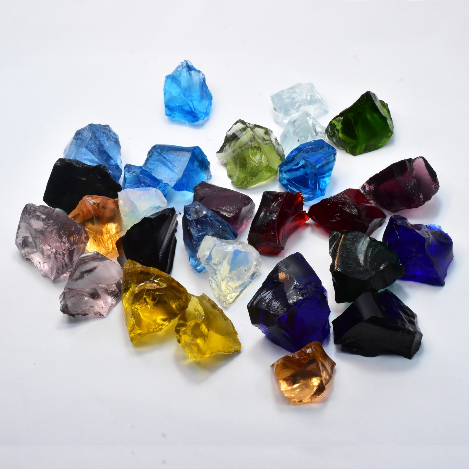 Topaz Mix Color Uncut Rough 300.00 Ct Lab-Created CERTIFIED Loose Gemstone Lot.