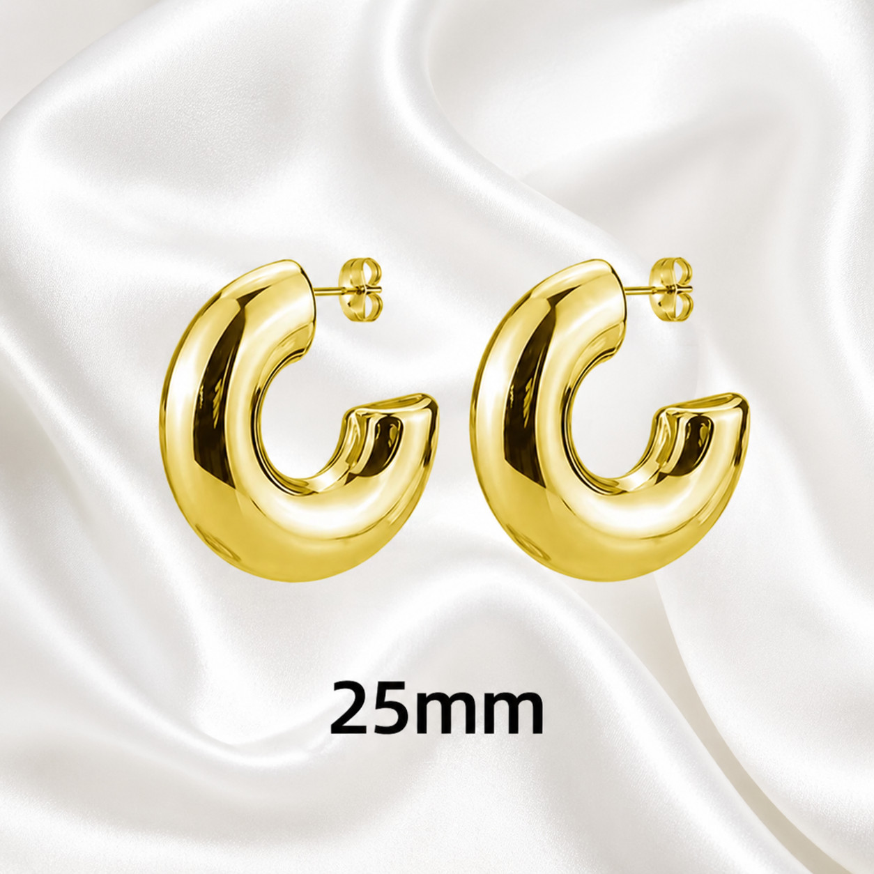 Gold Hoop Earrings Set for Women | Trendy Chunky, Heart & Twisted Hoops | Multip