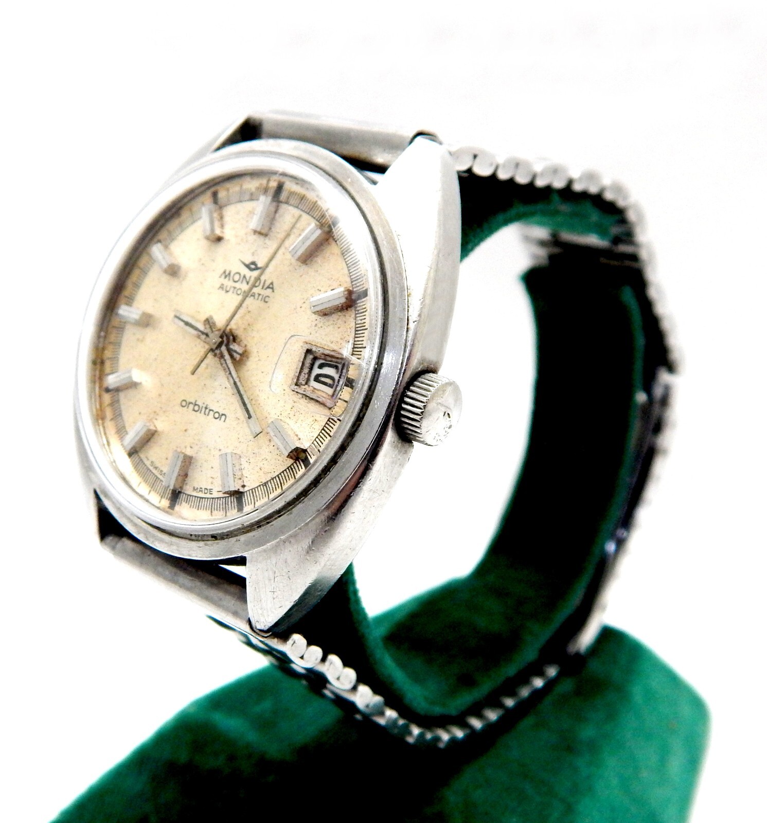 Watch MONDIA Arbitron Automatic 25 Jewels Case Steel Circa 1960 Men 36mm Working