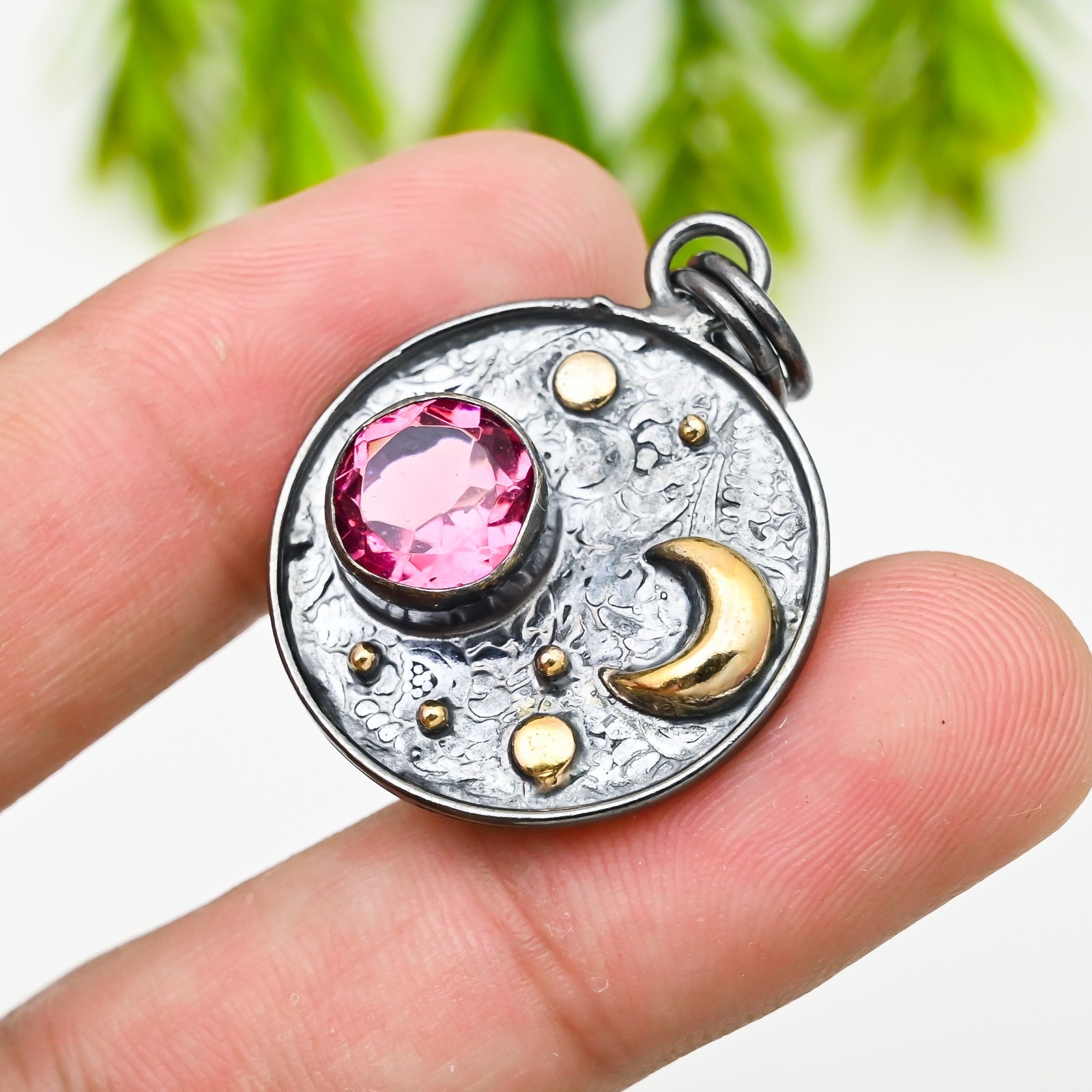 Rhodolite Gemstone 925 Sterling Silver Pendant Handmade Jewelry Gift For Her