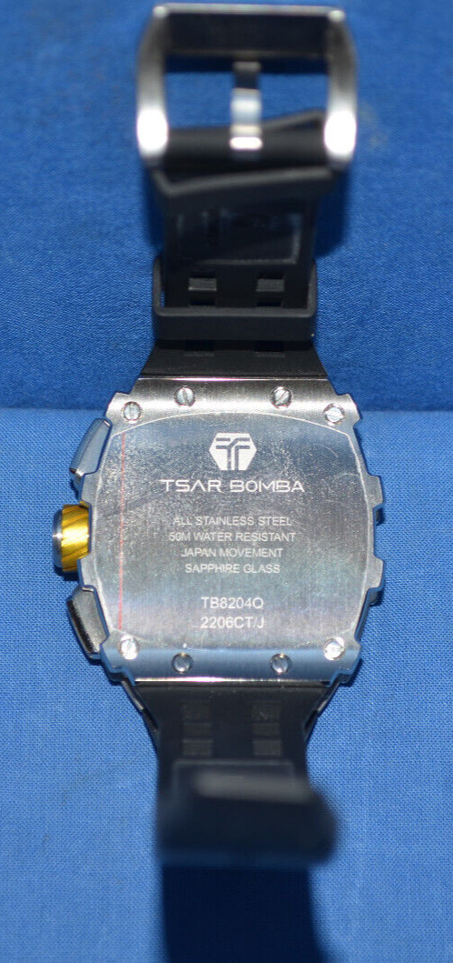 TSAR BOMBA Luxury Men Watch Tonneau Design Waterproof Stainless Steel Wristwatch
