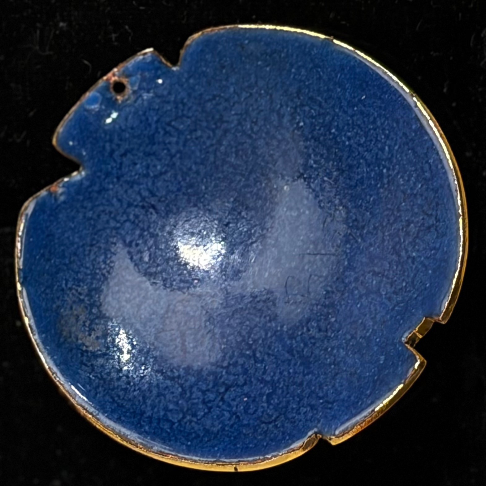 Vintage David Kuo Champleve Enamel Signed Abstract Modernist Oval Pendant
