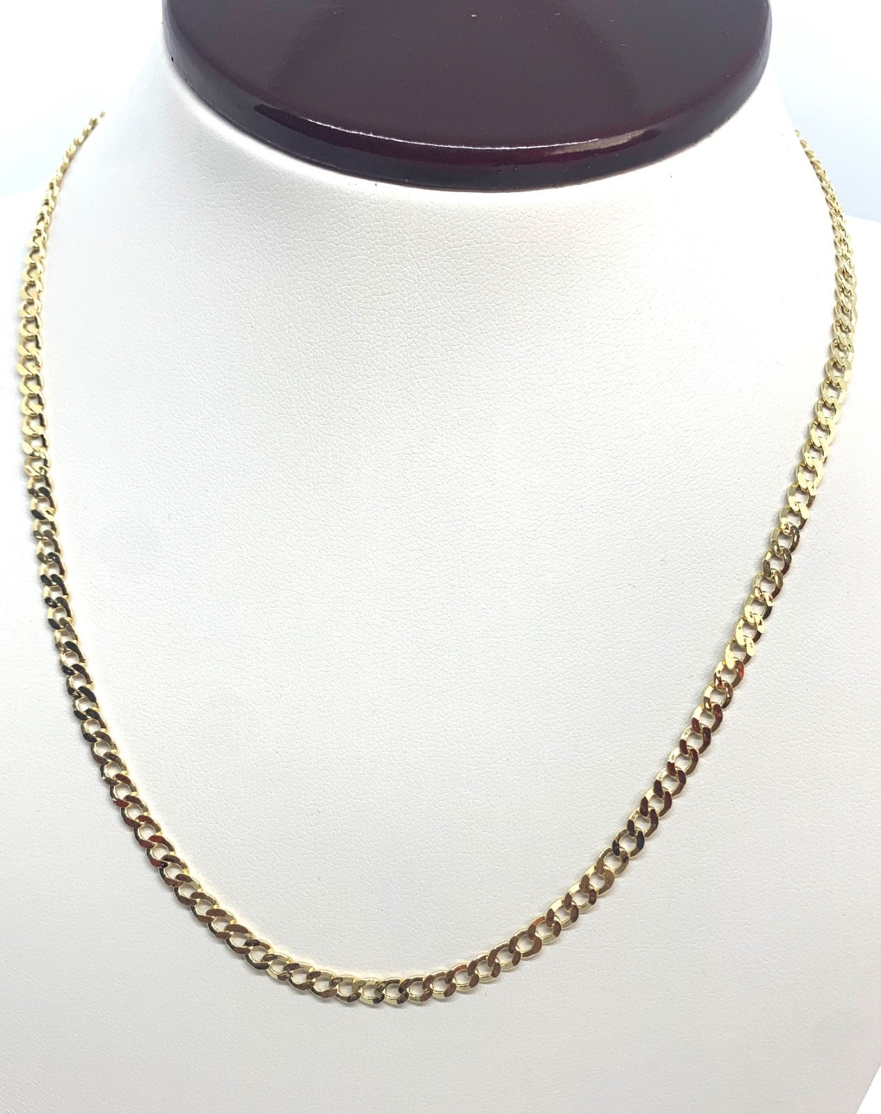 10K Yellow Gold Women’s/Men’s 3.5mm Cuban/Curb Link Chain Length 16″ to 24″