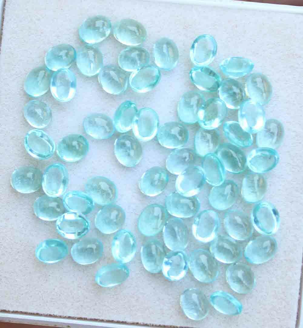 18.60 Carat 4*5 Mm Natural blue Apatite Oval cabochon loose gemstone