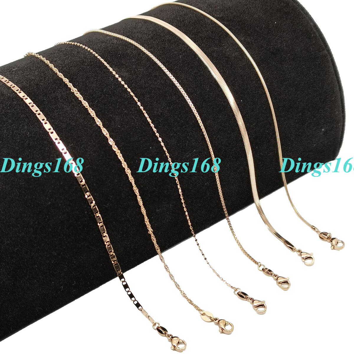 18K Rose Gold Filled Tarnish-Resist Necklace Chain, Multiple Styles/Width/Length
