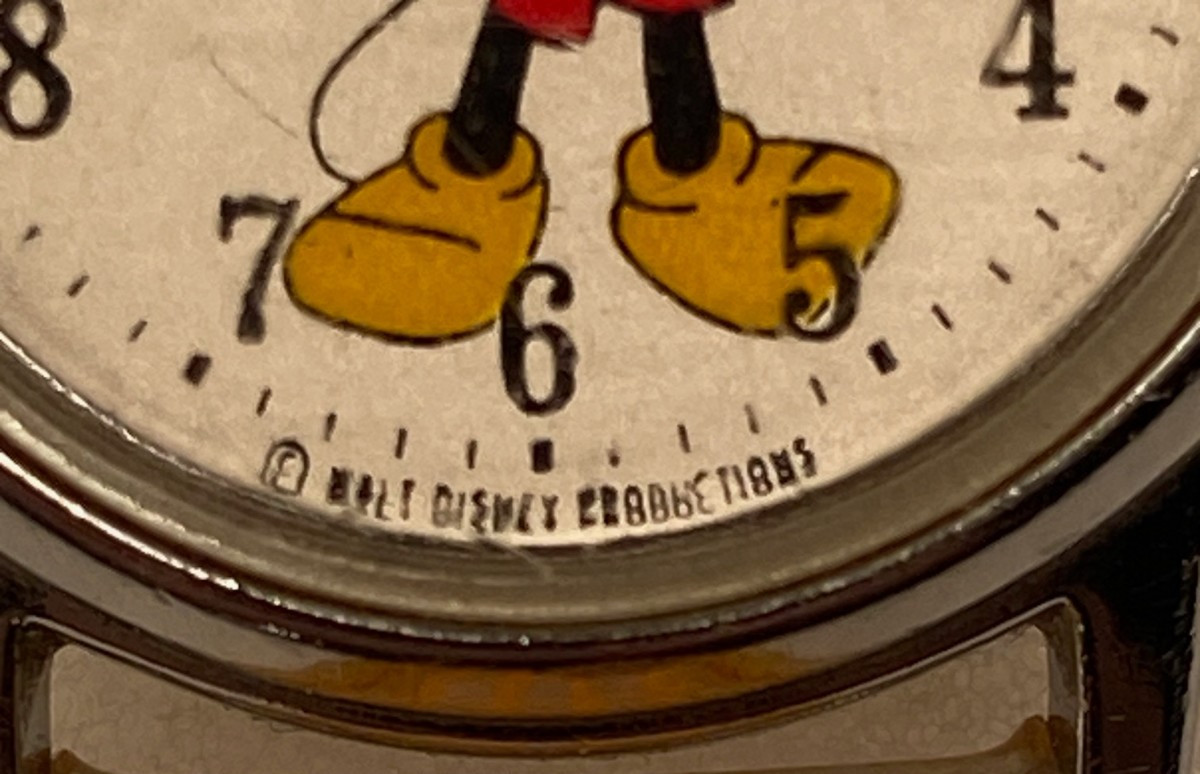 Vintage Ingersoll Mickey Mouse Mechanical Wind Up Watch Runs Great
