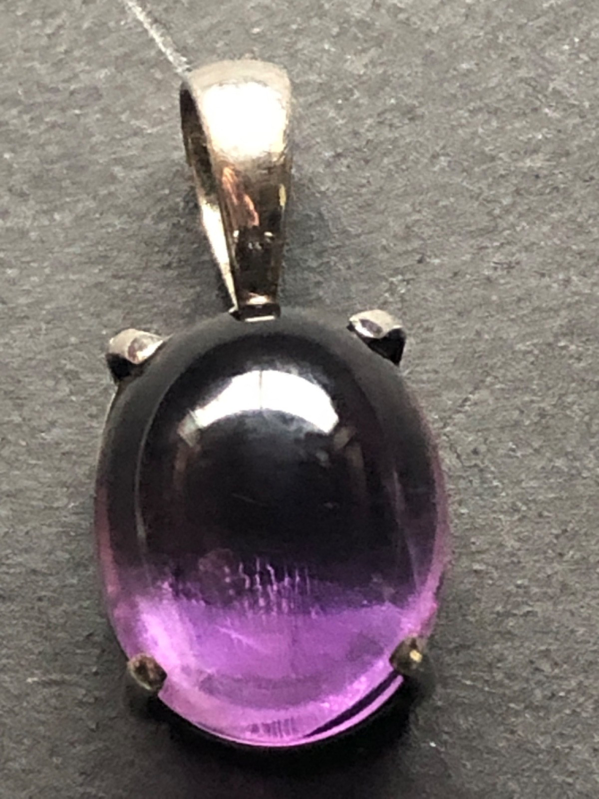 Designer Sterling Cabochon Amethyst Ring & Pendant w/Sterling 44 gram Chain