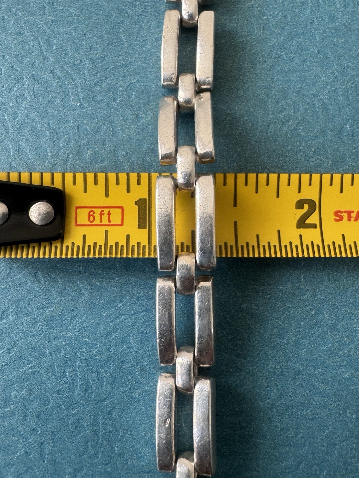 Vintage IEC Italy .925 Sterling Silver Heavy Link Bracelet Size 7.25” 35.4 gr.