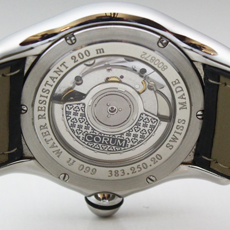 Corum Bubble GMT 383.250.20 45mm Black World Map Dial Wristwatch + Box & Cards
