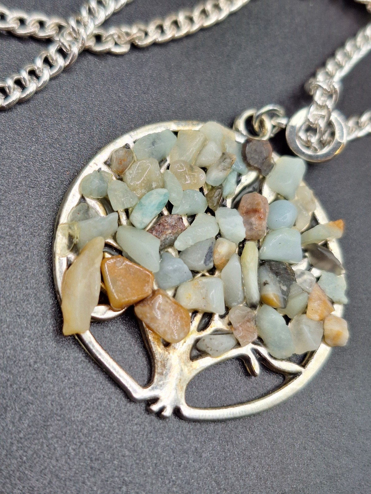 Natural Lapis Lazuli Gems Tree Of Life Pendant Necklace Chakra Reiki 1 1/2″