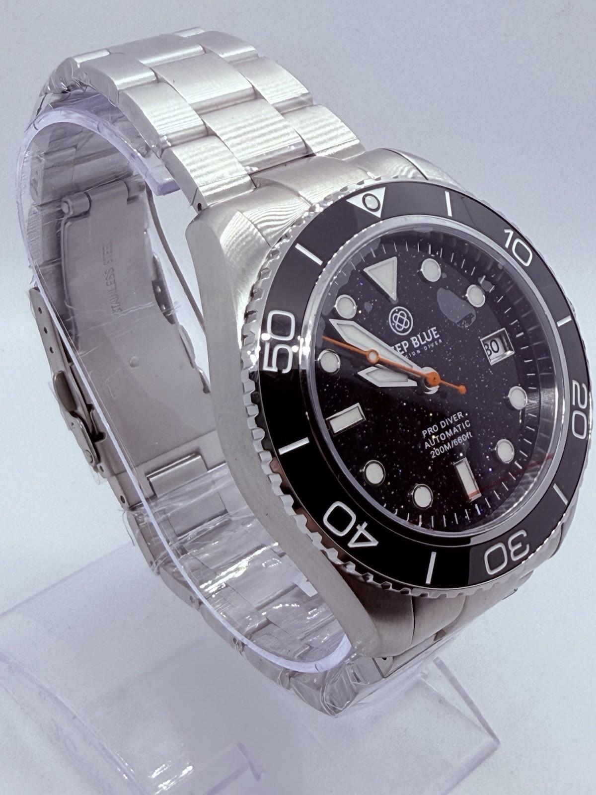 Deep Blue PRO DIVER 200 42.5MM AUTO DIVE WATCH- BLUE SANDSTONE DIAL -NEW‼️