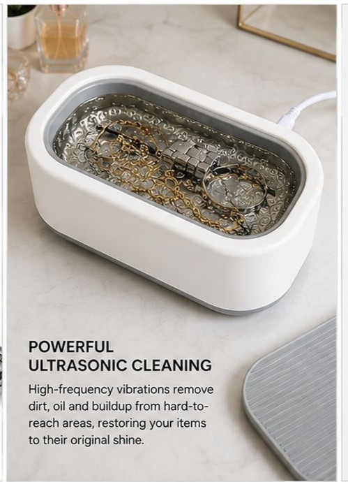 Ultrasonic Jewelry Cleaner Machine Portable Ring Glasses Watch Cleaning Device