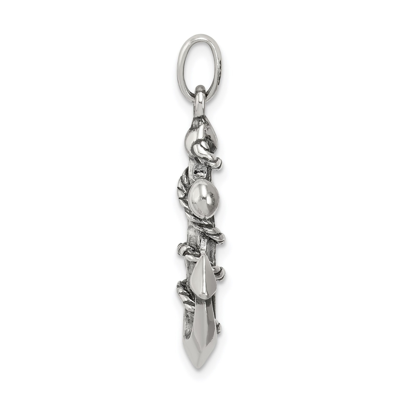 Sterling Silver Nautical Anchor Cross Pendant Necklace for Men and Women Vintage