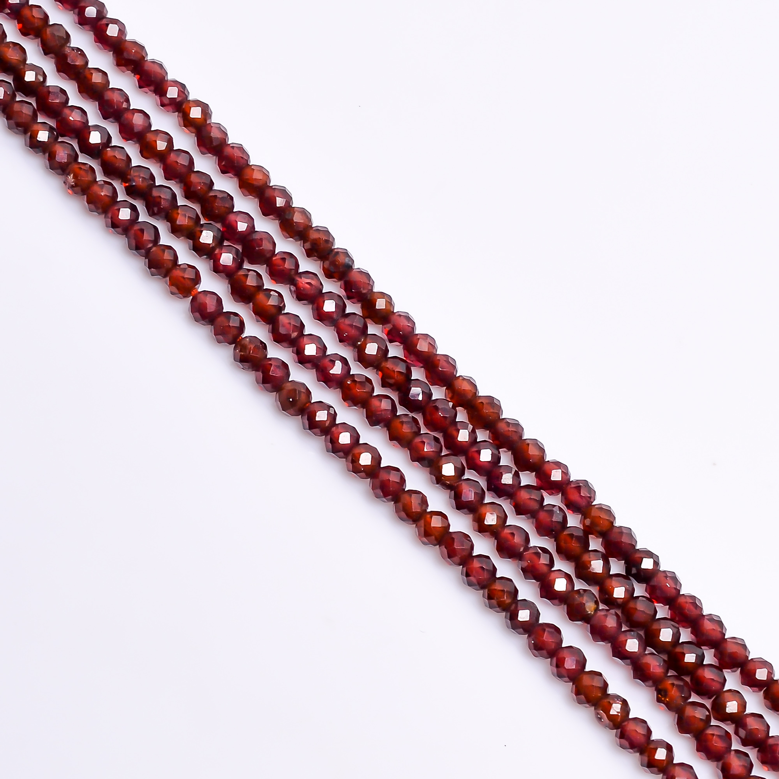 100% Natural Red Garnet Gemstone Round Faceted Beads 3X3 mm Strand 13″ EB-229