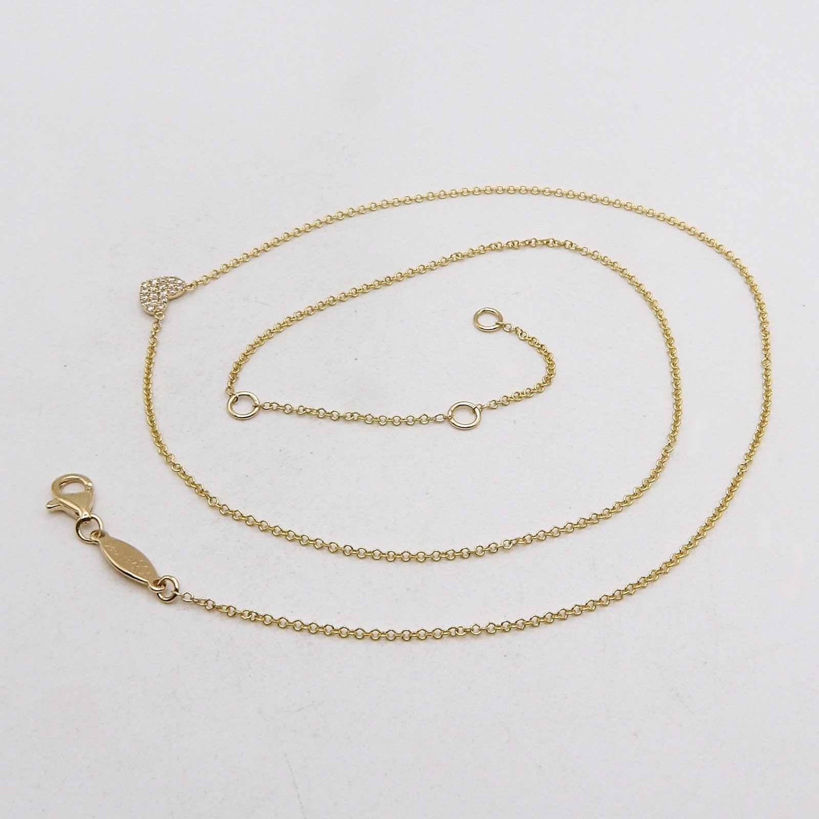Solid 14k Gold Natural Diamond Heart Pendant Necklace Pave Setting Gabriel Co