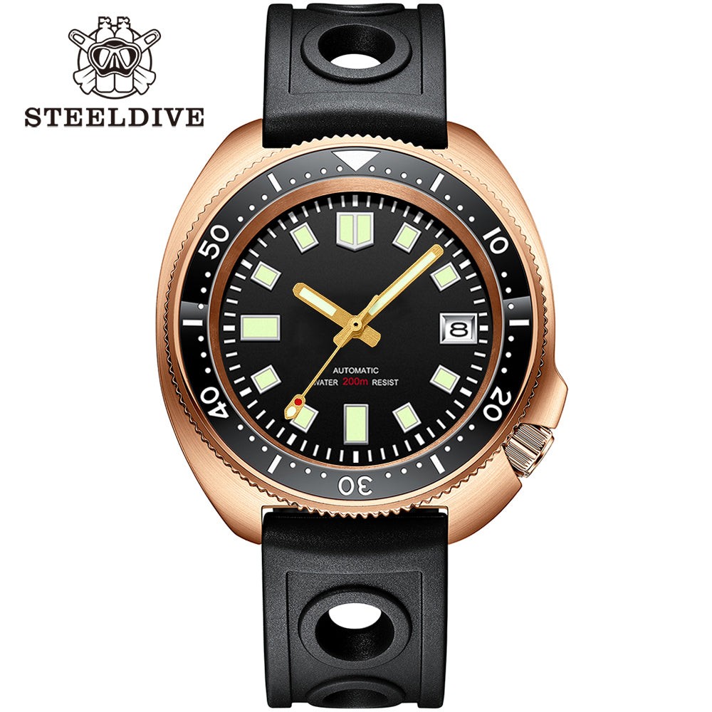 STEELDIVE SD1970S Mens 43.8mm 200M Automatic Dive Watch NH35 Sapphire Steel