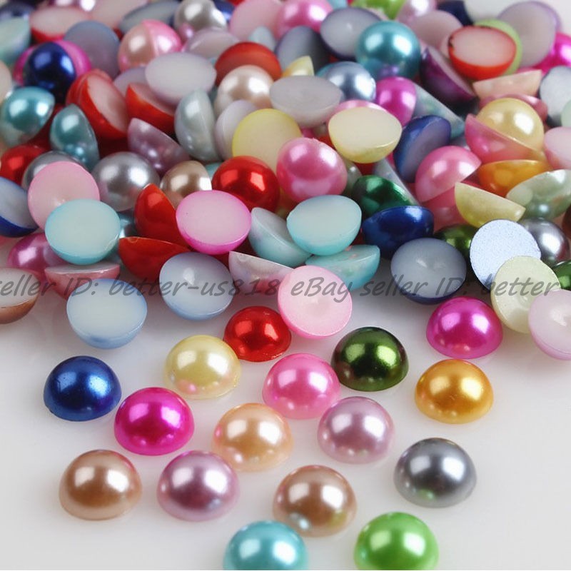 Half Pearl Round Bead Flat Back Scrapbook suitable for craft Flat Back 2-8mm DIY