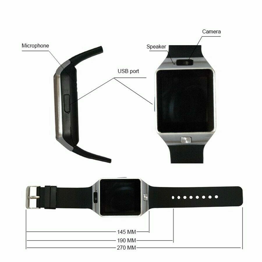 New Blue-tooth Smart Watch & Phone with Camera Touch Screen Sleep Monitor