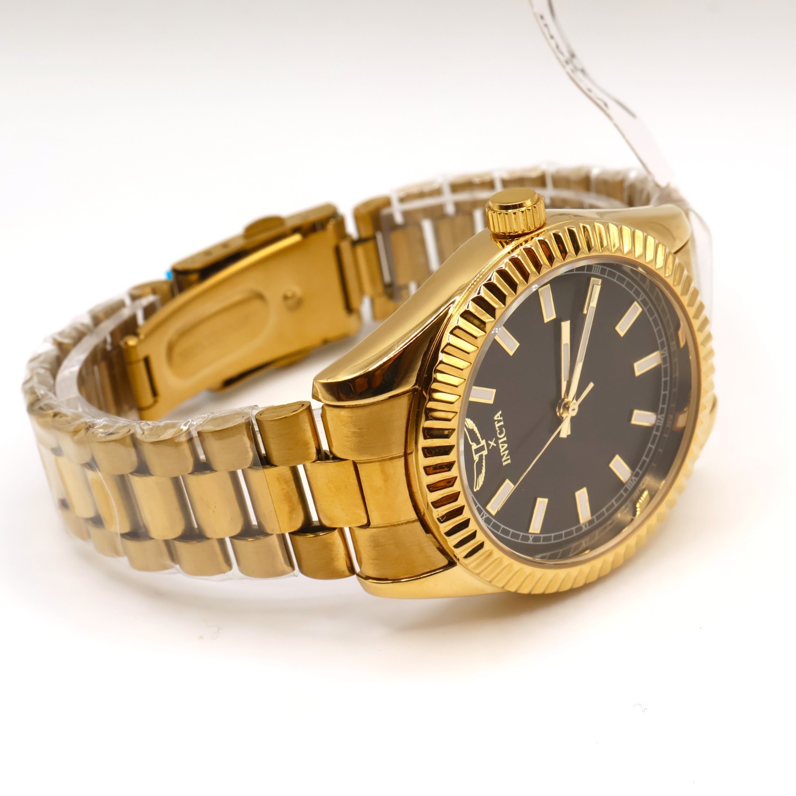 Invicta 69006 Golden Noir Gold Case Black Dial Flame Fusion Crystal Watch