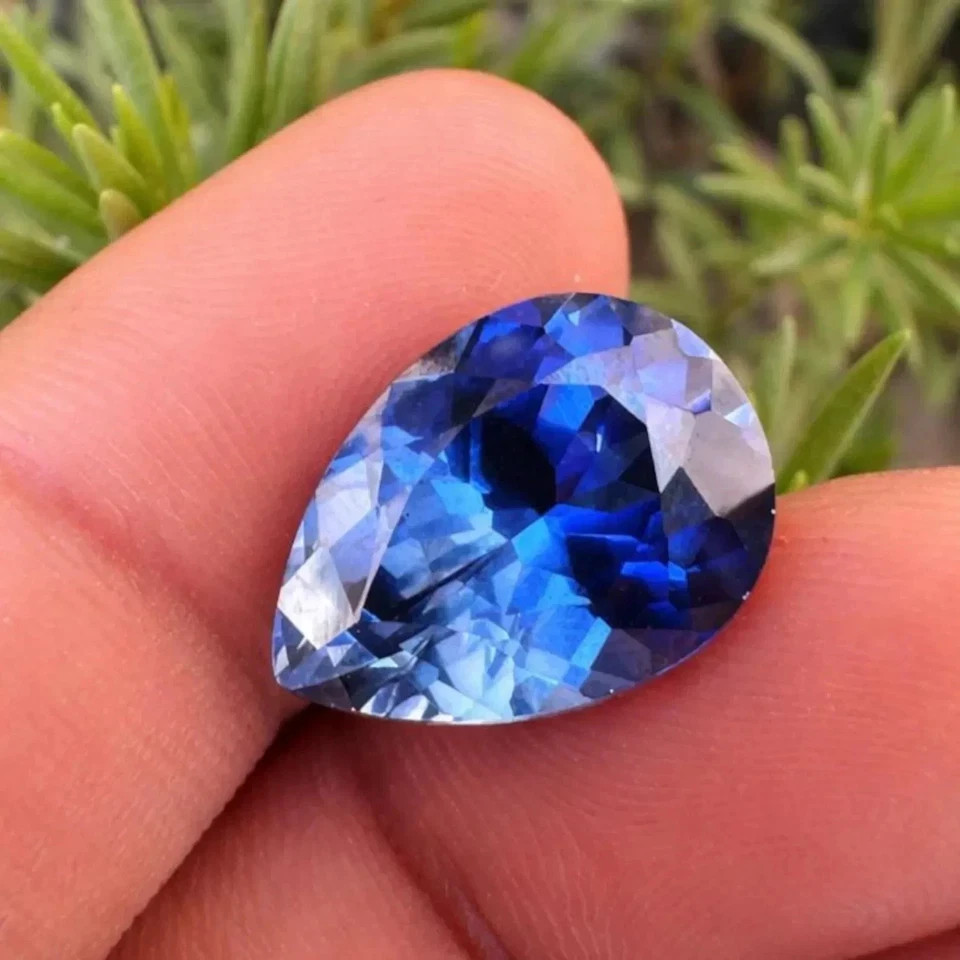 9.54 Ct Flawless Natural Blue Sapphire Pear Cut EGL Certified Loose Gemstone