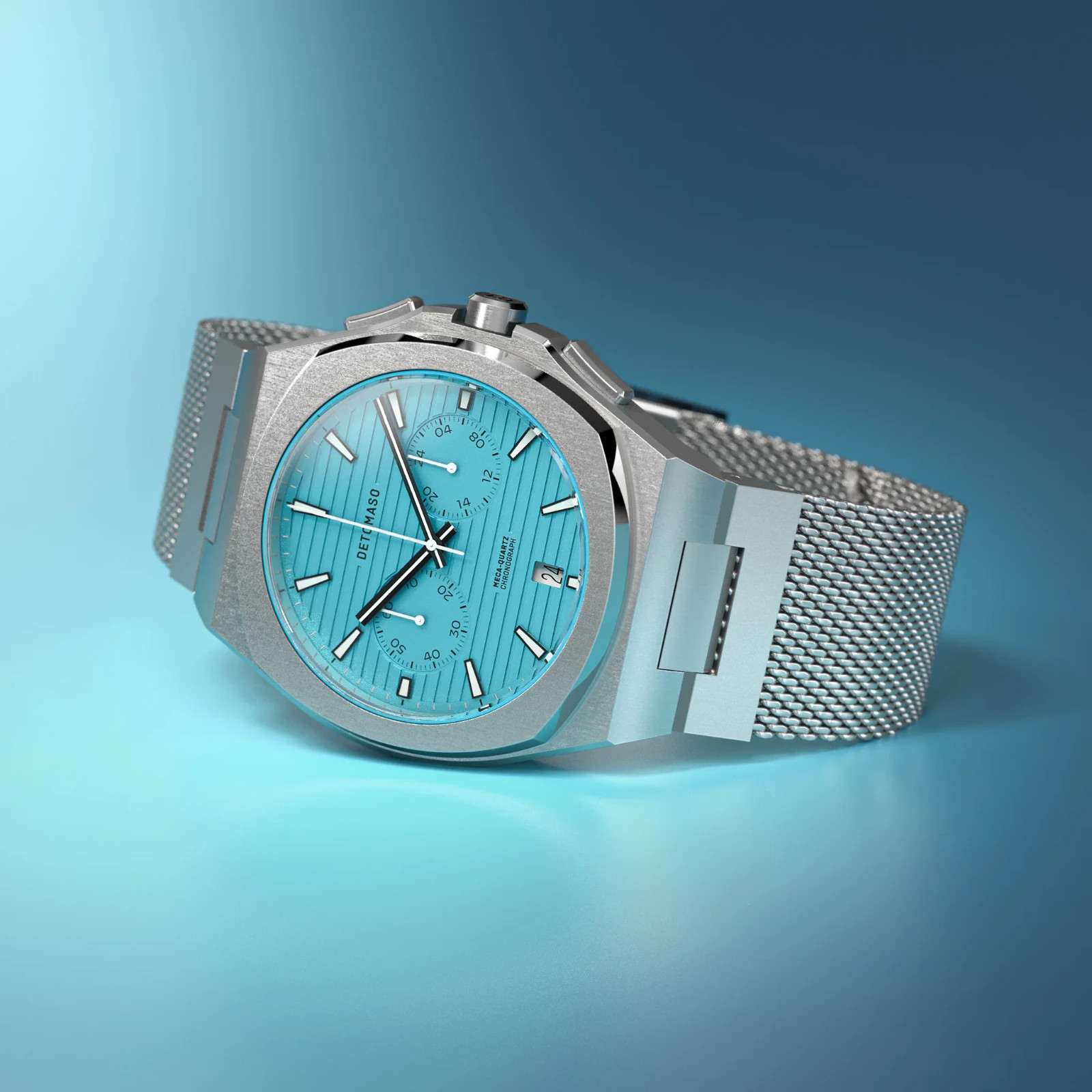 DETOMASO VOLTRE CHRONOGRAPH FIRST EDITION MINTY BLUE 42mm (Mesh) MSRP $299
