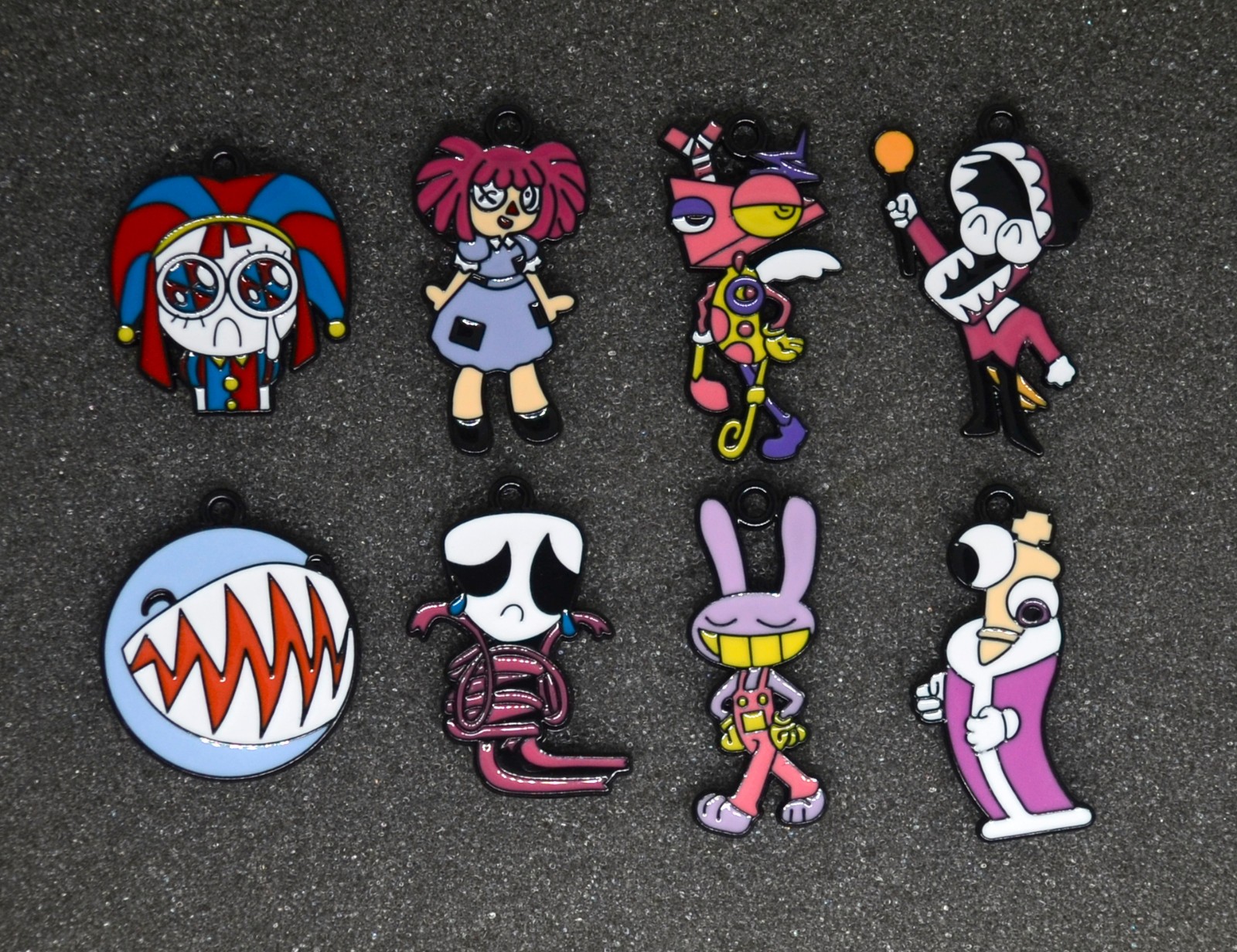 The Amazing Digital Circus TADC 8pc Enamel Pendant Charm Set Jax Pomni Kinger