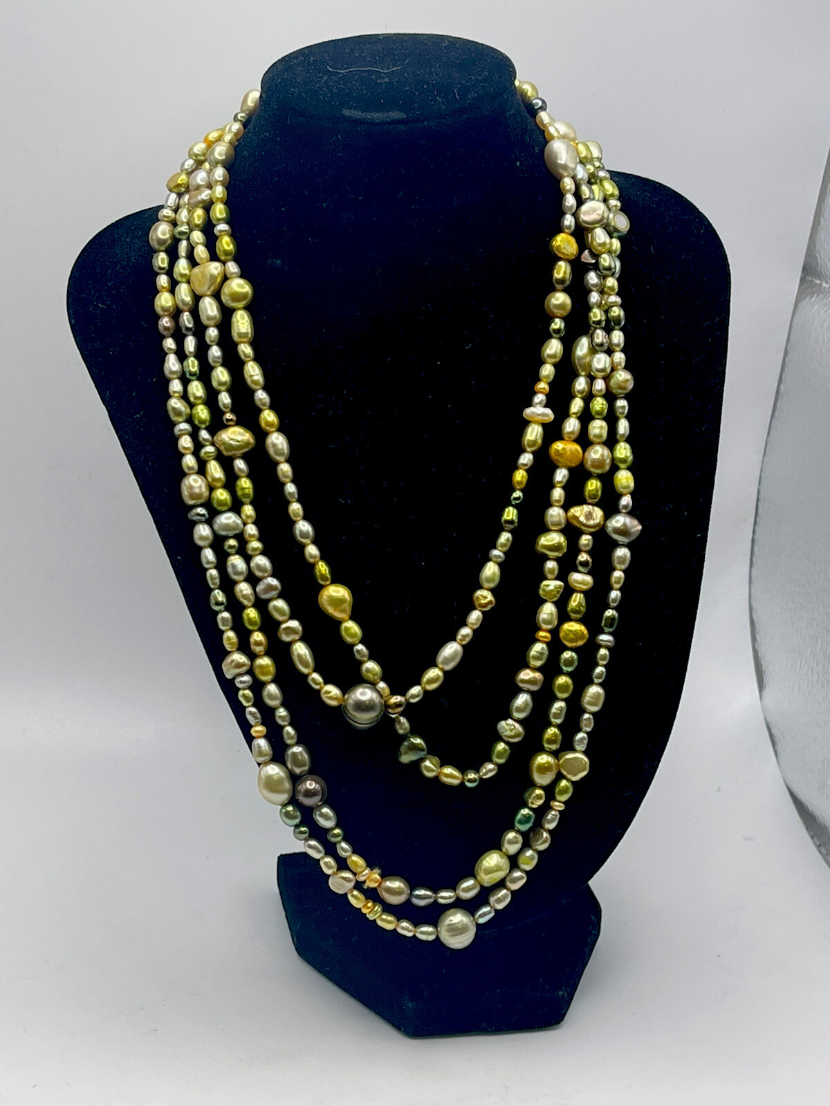 70 Inch Multicolor & Shape Pearl Layering Necklace 3mm-9mm