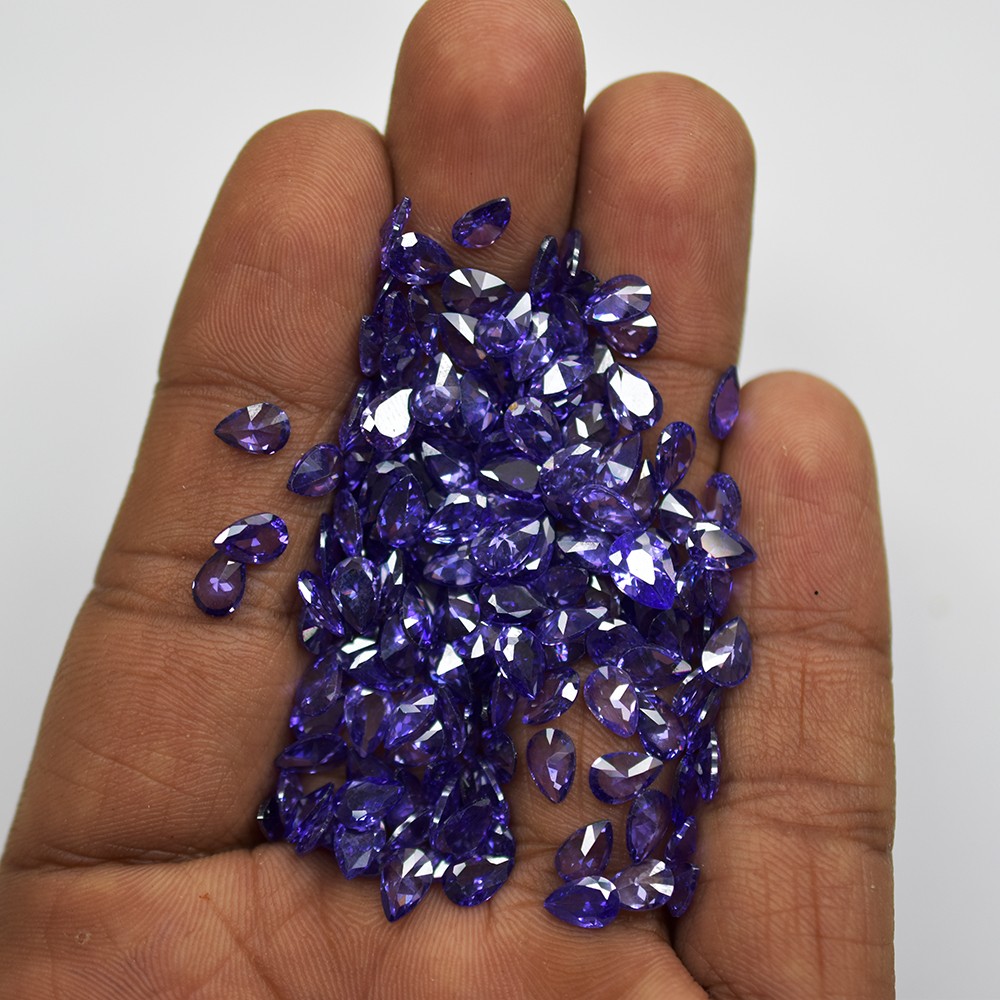 7×5 mm 12.00 Ct Natural Purple Tanzanite Pear Cut Lot Certified Loose Gemstone