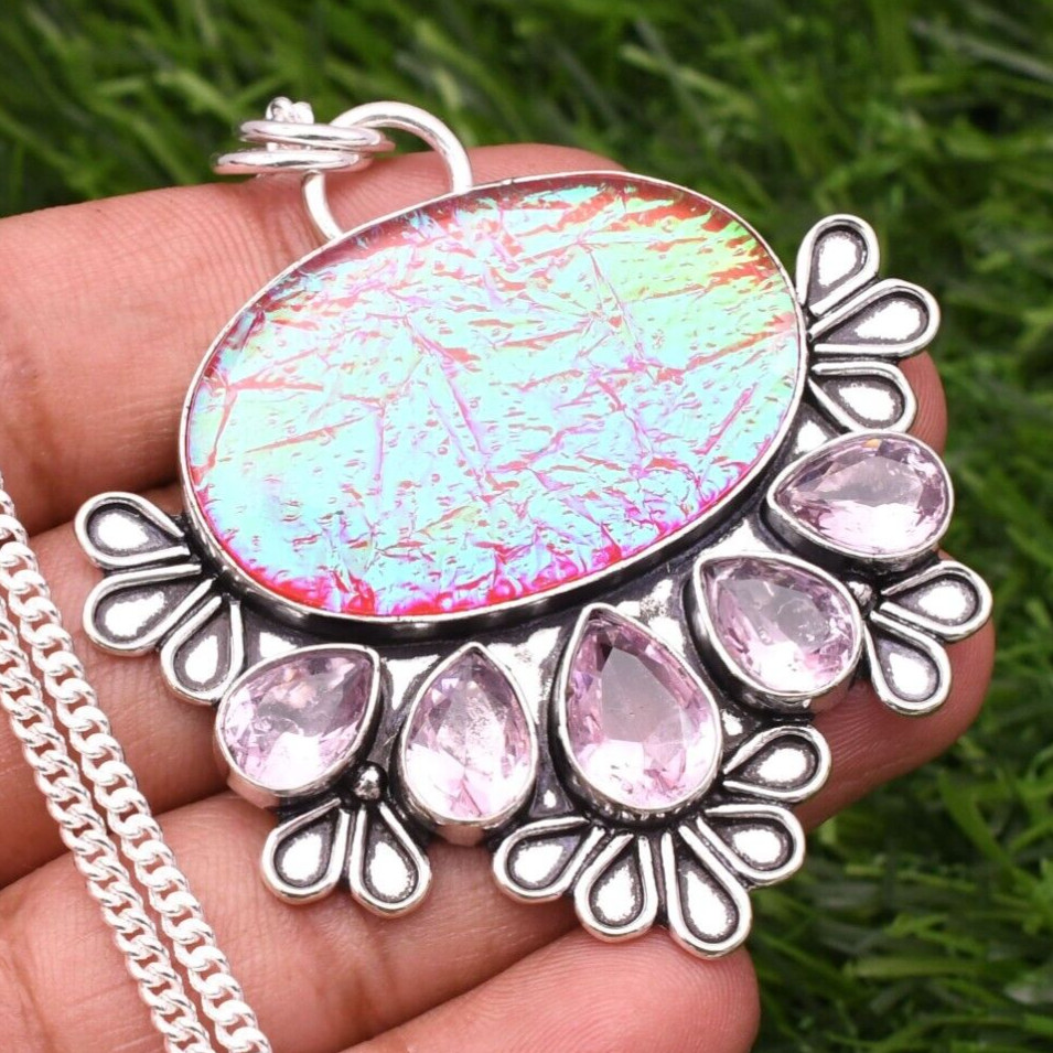 Triplet Fire Opal 925 Sterling Silver Gemstone Handmade Jewelry Pendant 2.15″