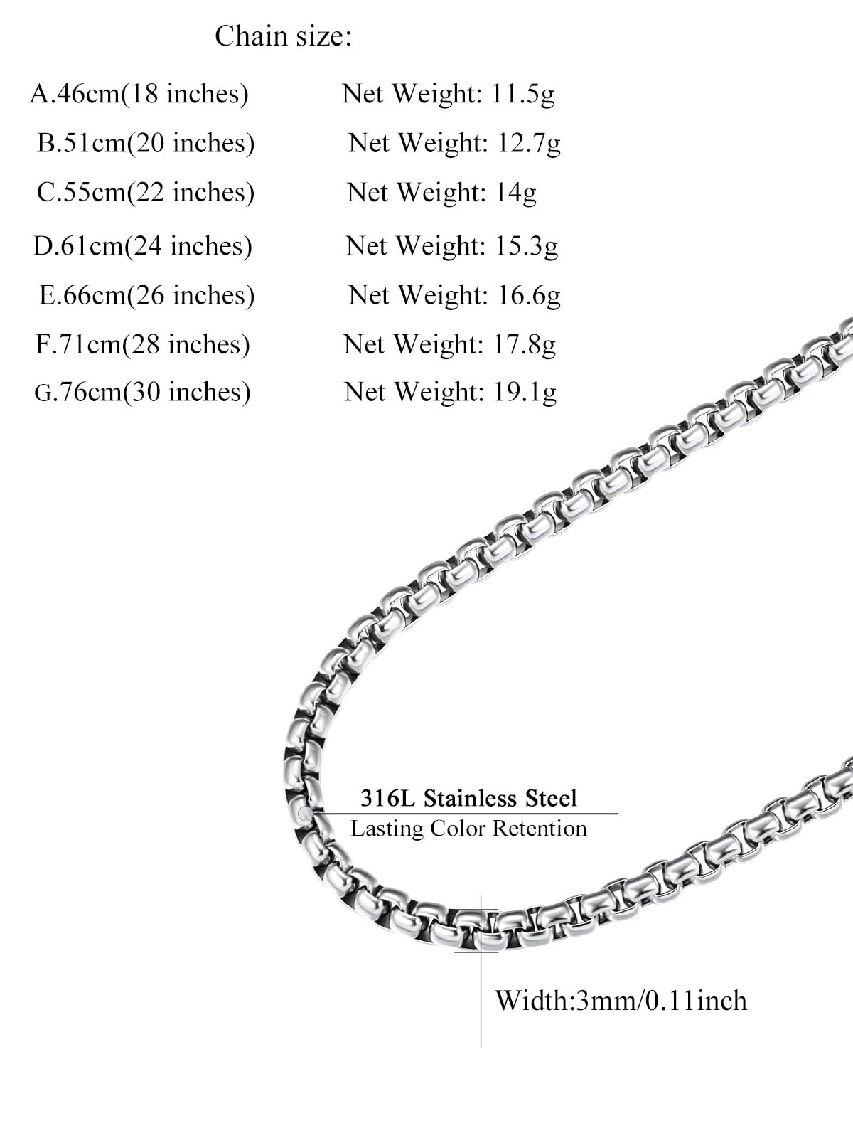 Stainless Steel Rolo Chain Necklace for Men & , 2mm Silver Round Necklace for…