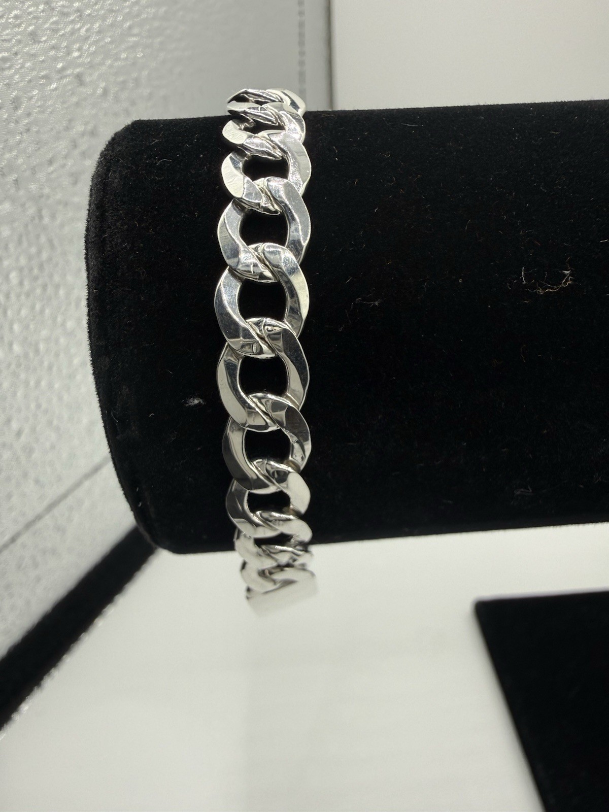 8” 8mm Flat Curb Cuban Bracelet Engravable ID Solid Sterling Silver 925
