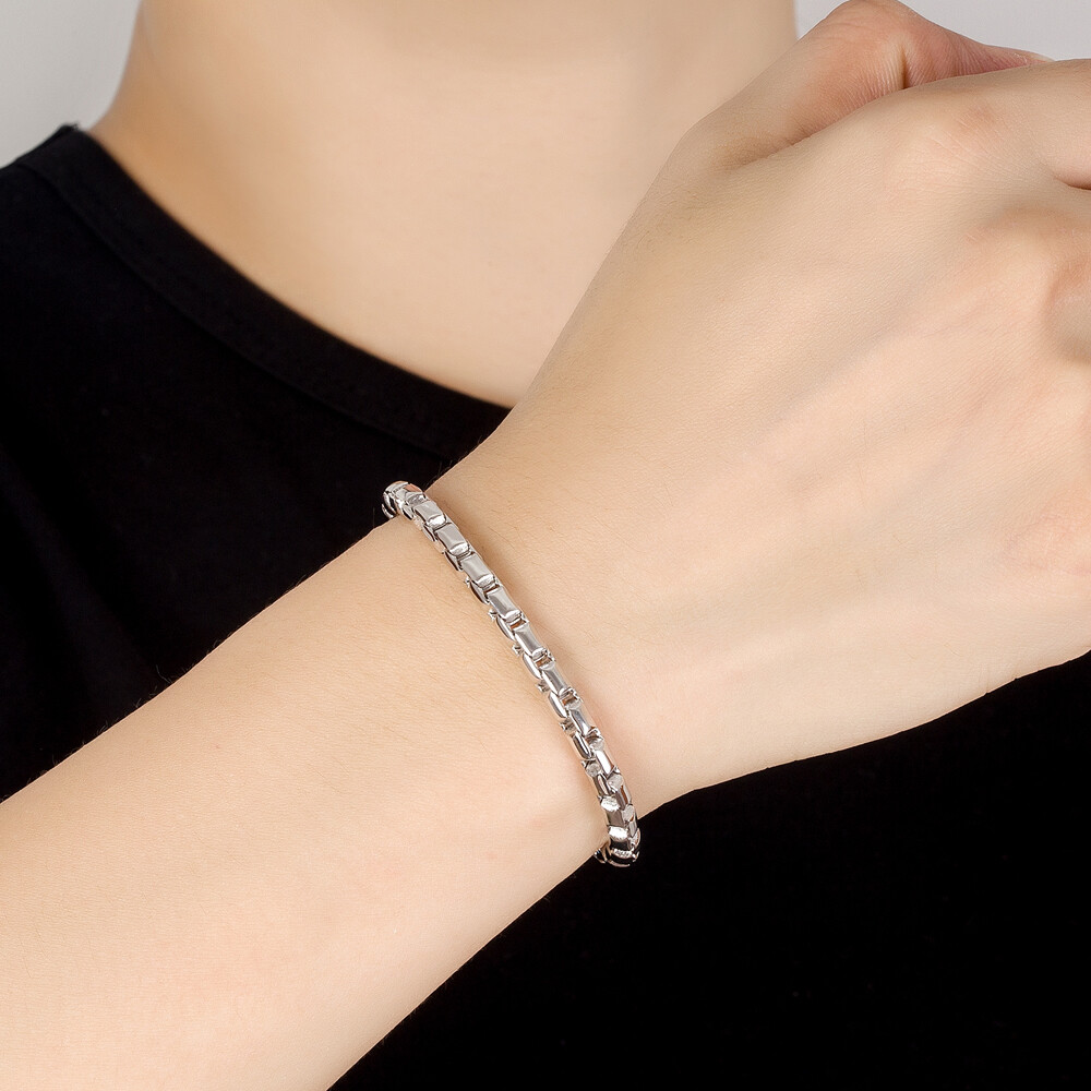 925 Sterling Silver 5mm 6.7″-9″ Box Chain Bracelet Lobster Clasp for Men & Women