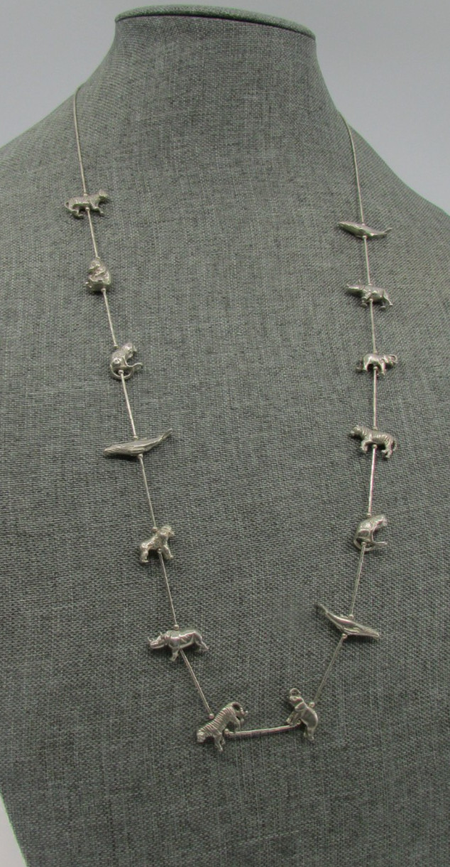 50g Endangered Species Survival Plan Sterling Silver Animal 925 Necklace 30”