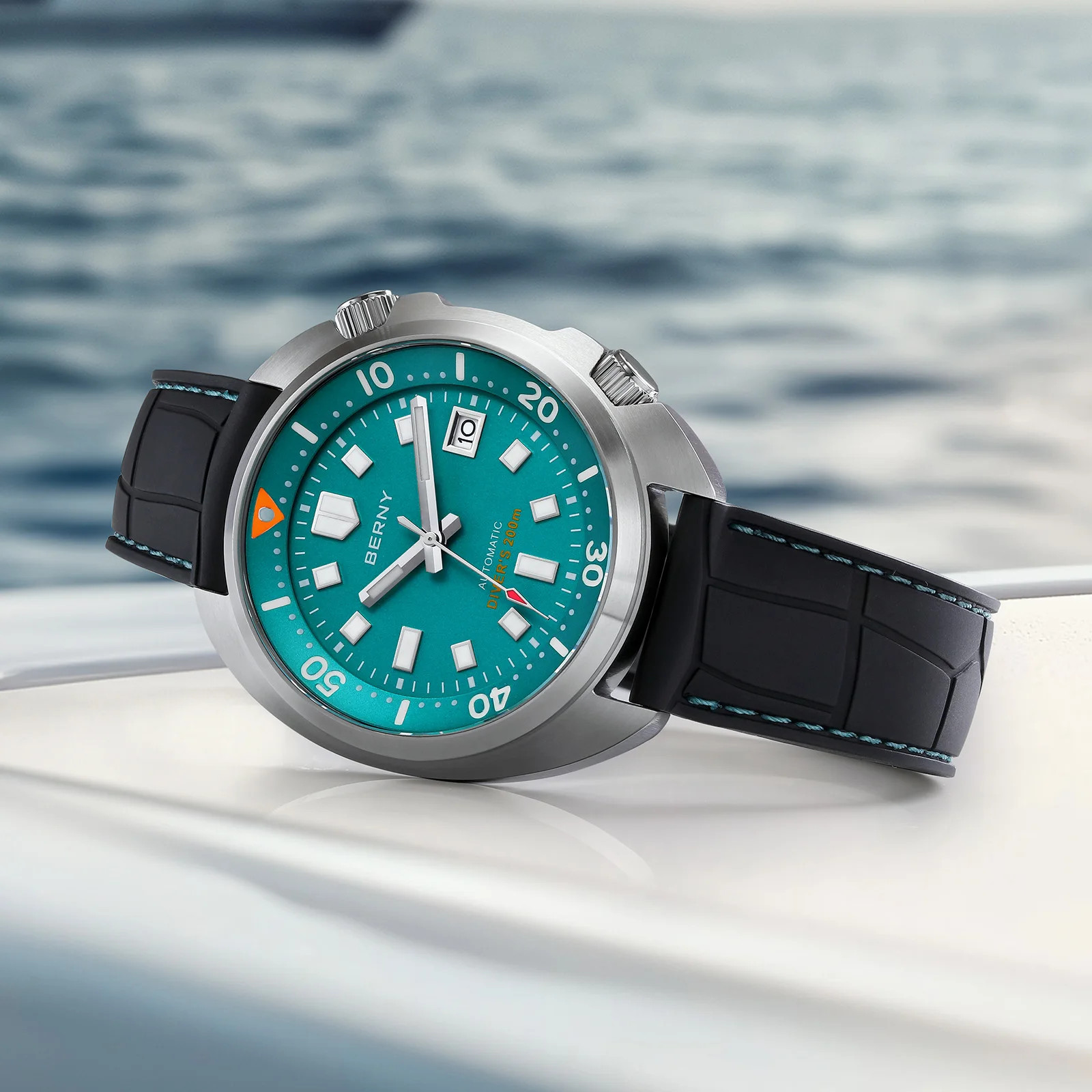 BERNY AM1970M Diver Watch Men Automatic Miyota 8215 20ATM Sapphire Luminous