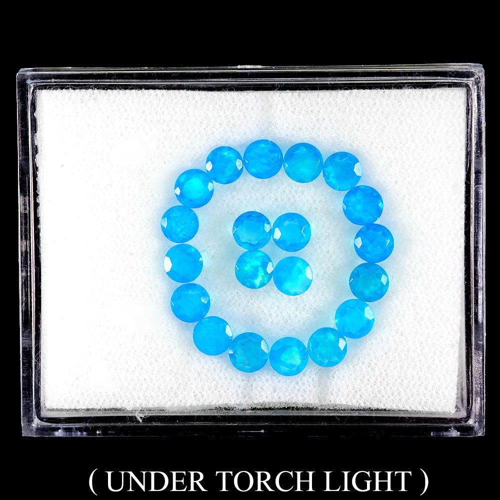 Round Cut Hot Rainbow Blue Fire Opal Ethiopia 20pcs 3.71ct 4mm Lot Gemstone Rare