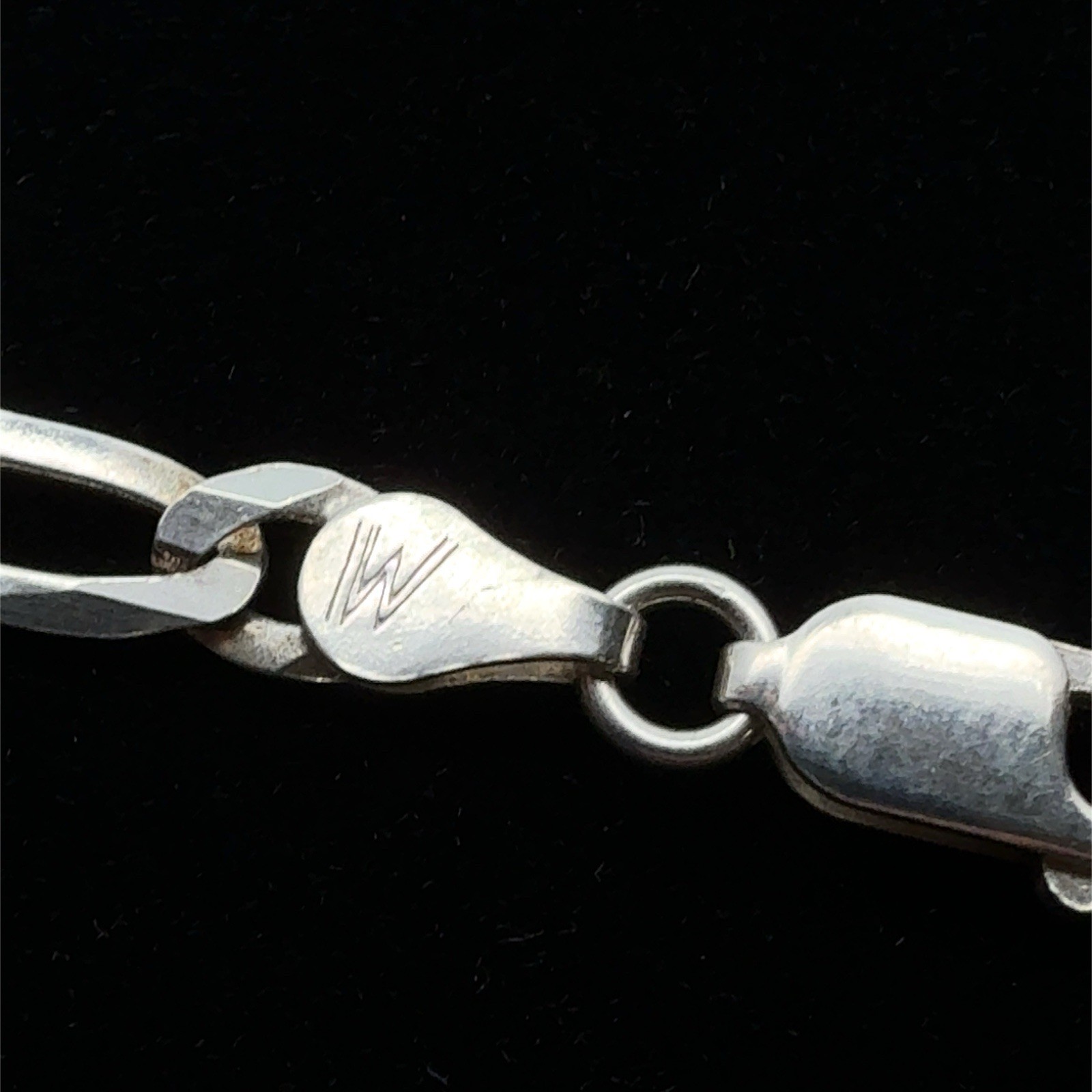Peter Stone Saint Michael Sterling Silver Pendant On 20” Figaro Necklace, 21.5g