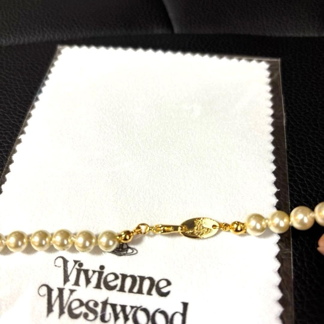 Vivienne Westwood Necklace Pearl Choker Gold w/Pouch NO BOX